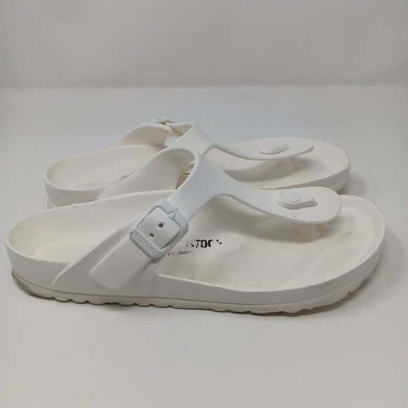 Birkenstock Gizeh white plastic sandals for women size USED US 7 EUR 38 - Picture 6 of 6